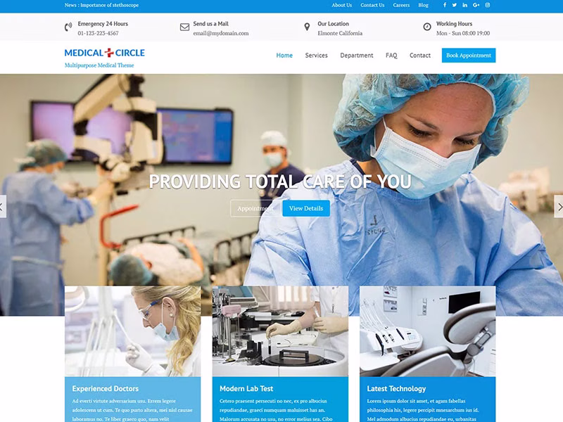 قالب پزشکی وردپرس Medical Circle