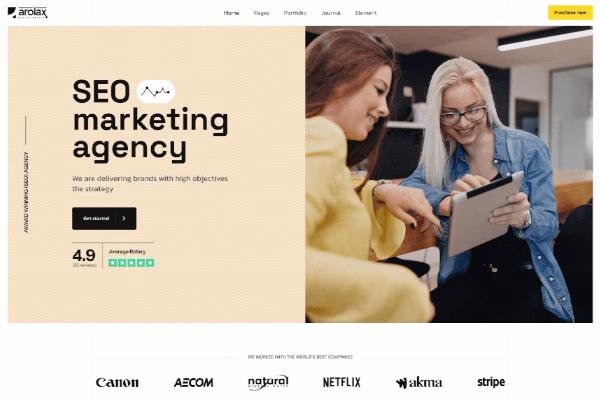 قالب وردپرس Arolax برای طراحی با قالب راست چین