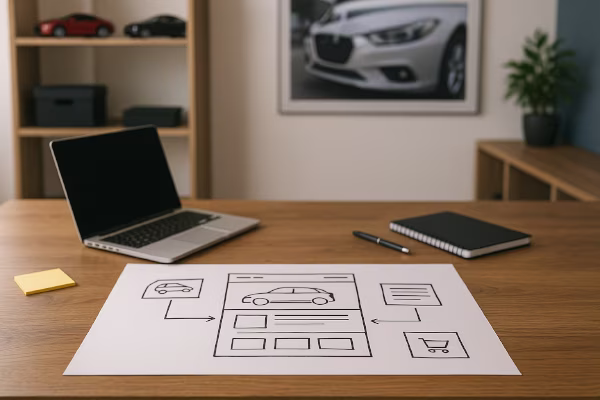مراحل طراحی سایت نمایشگاه اتومبیل