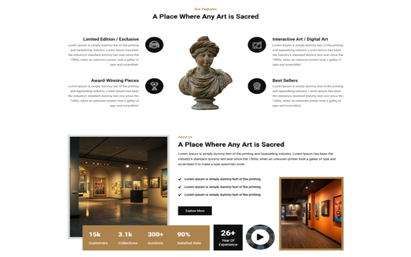 Artist Art Gallery our features