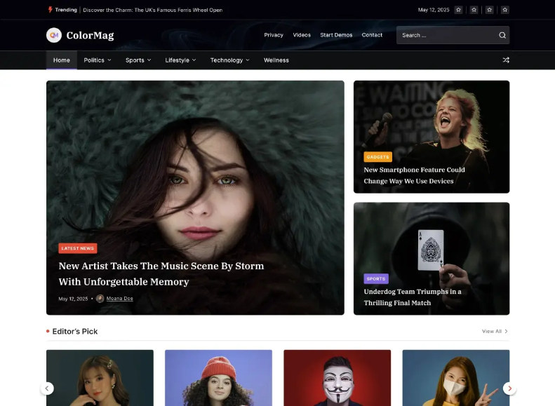 قالب وردپرس مجله خبری ColorMag