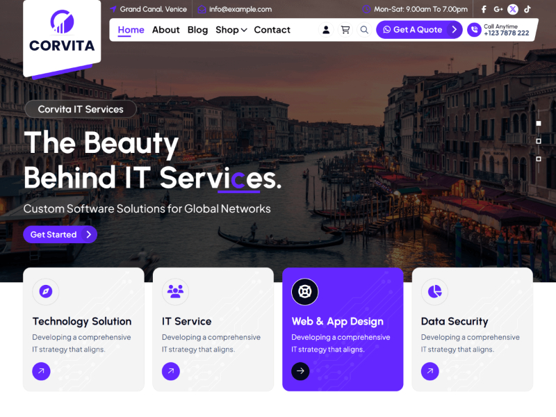 قالب وردپرس چند منظوره Corvita