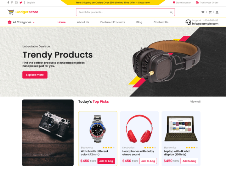 قالب وردپرس فروشگاهی Ecommerce Gadget Store