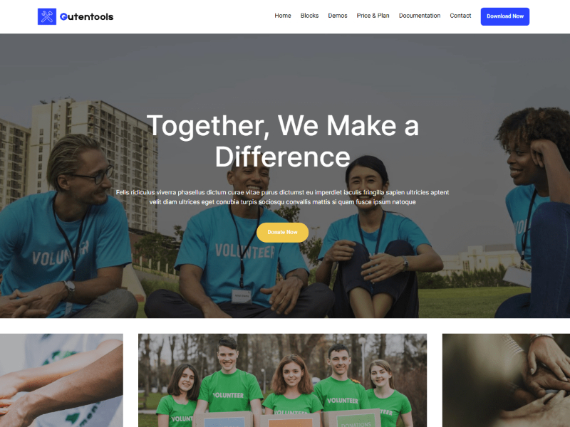 Home Gutentools Charity demo