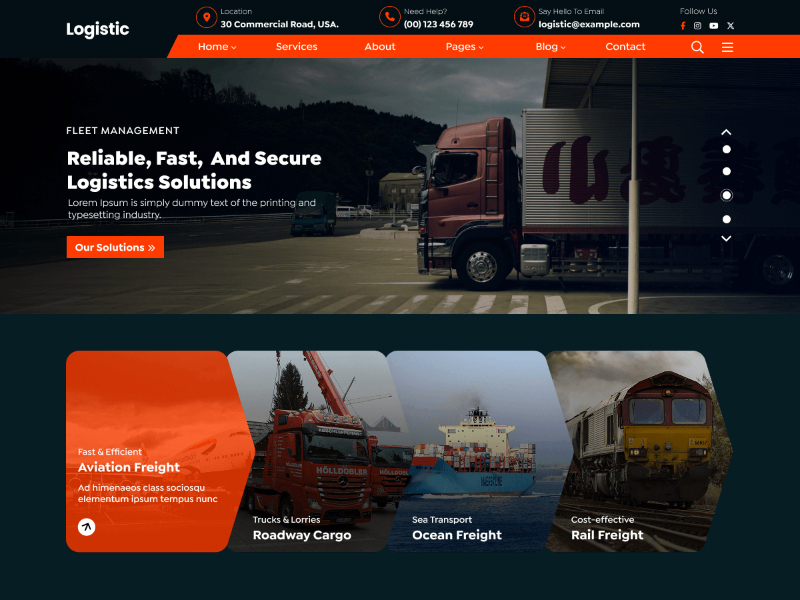 قالب وردپرس شرکتی Logistics Provider