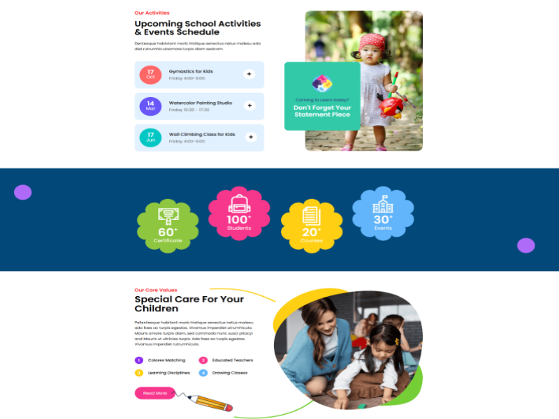 Montessori Kindergarten our activities