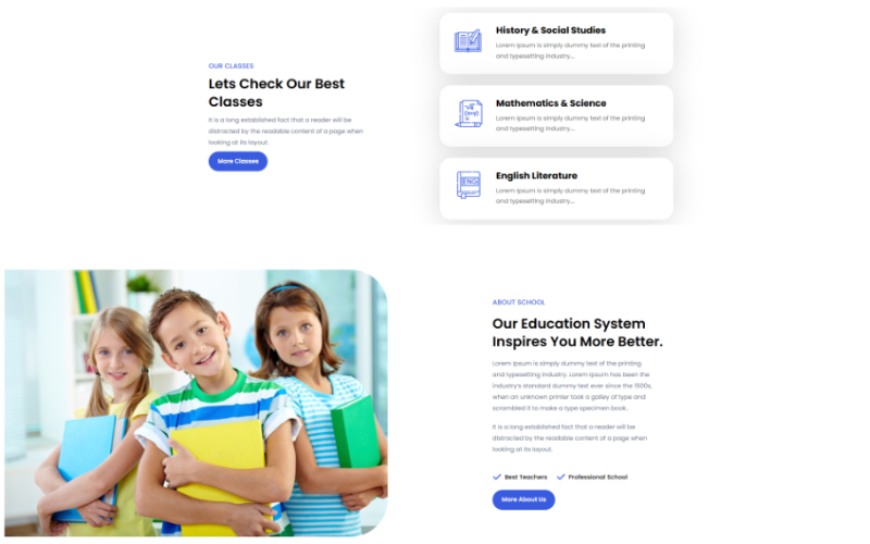 School Classroom about kids